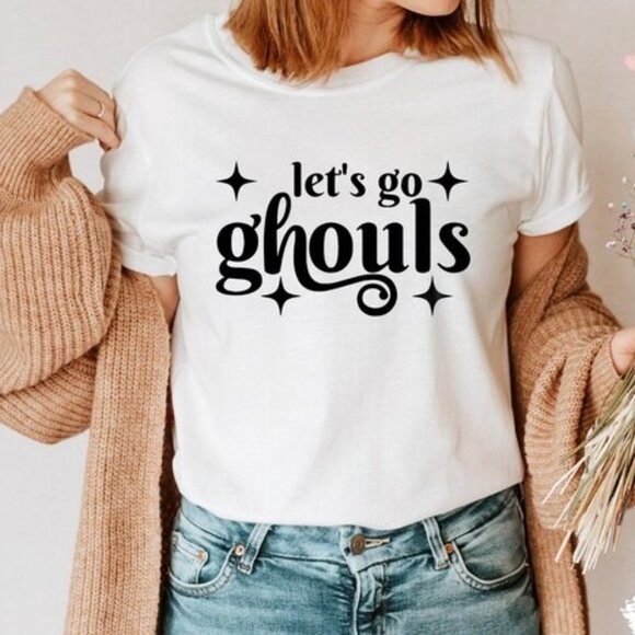 Tops - Lets Go Ghouls Shirt, Halloween Shirt, Retro Halloween T-shirt